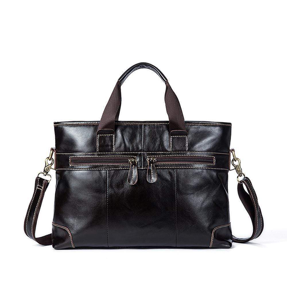 Rossie Viren Vintage Leather Briefcase Laptop Messenger Bag BookBag Daypack