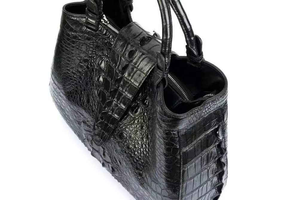 Rossie Viren women's crocodile leather hobo shoulder bag with adjustable strap and spacious interior.
