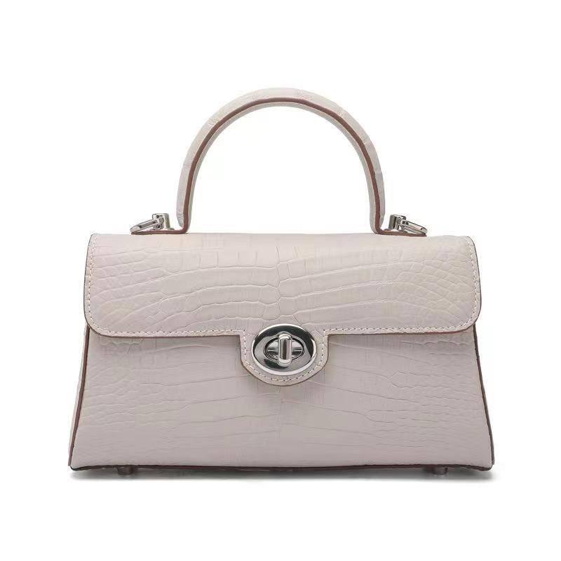 Small Matt Genuine Crocodile Leather Top Handle Bags