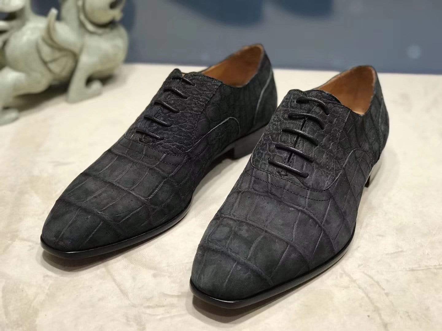 Crocodile Shoes Sanded Genuine Crocodile Leather Penny Casual Delbay Shoes