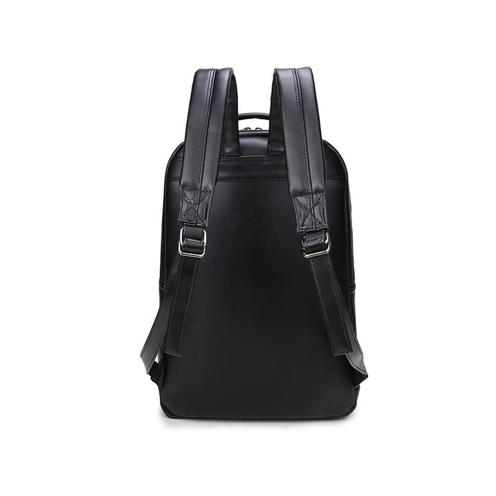 Unisex 3D angry wolf PU leather backpack with rivets, casual design, ideal for laptops and school use, by Rossie Viren.