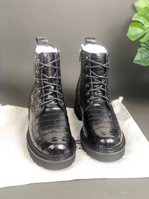Crocodile Shoes Unisex Crocodile Leather Martin boots Couple Shoes