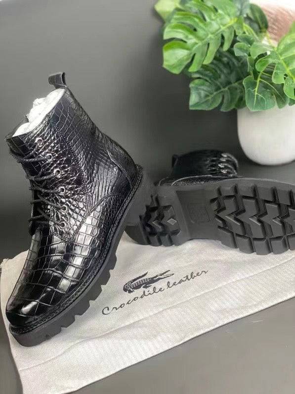 Crocodile Shoes Unisex Crocodile Leather Martin boots Couple Shoes