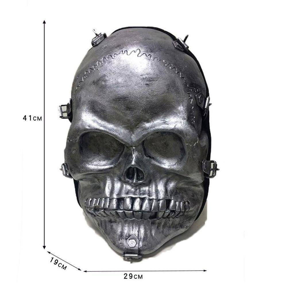Unisex Kreepsville 3D skull backpack by Rossie Viren, small handbag with bold skull design and adjustable straps.