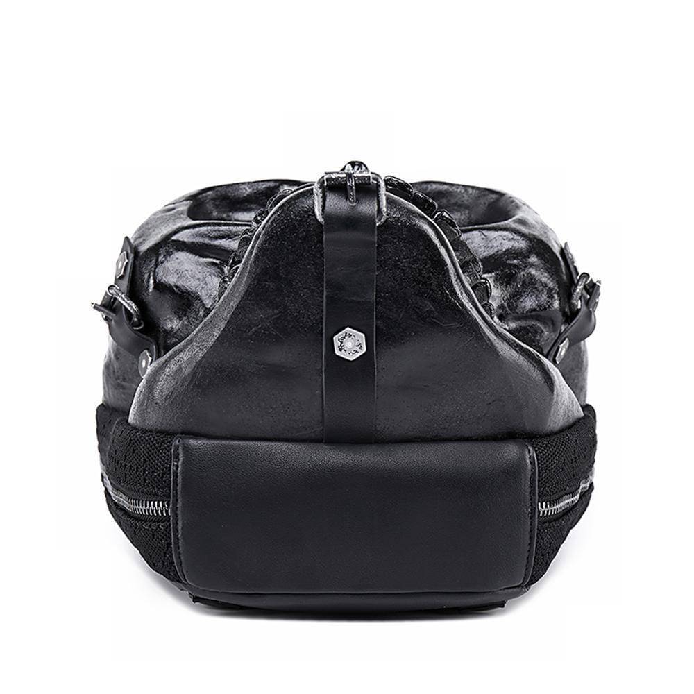Unisex Kreepsville 3D Skull small backpack handbag with skull design and adjustable straps, by Rossie Viren.