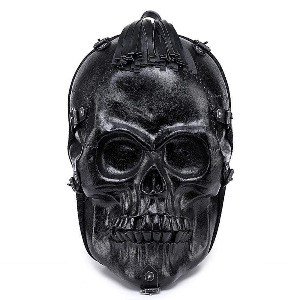 Unisex Kreepsville 3D skull backpack small handbag with detailed skull design and adjustable straps.