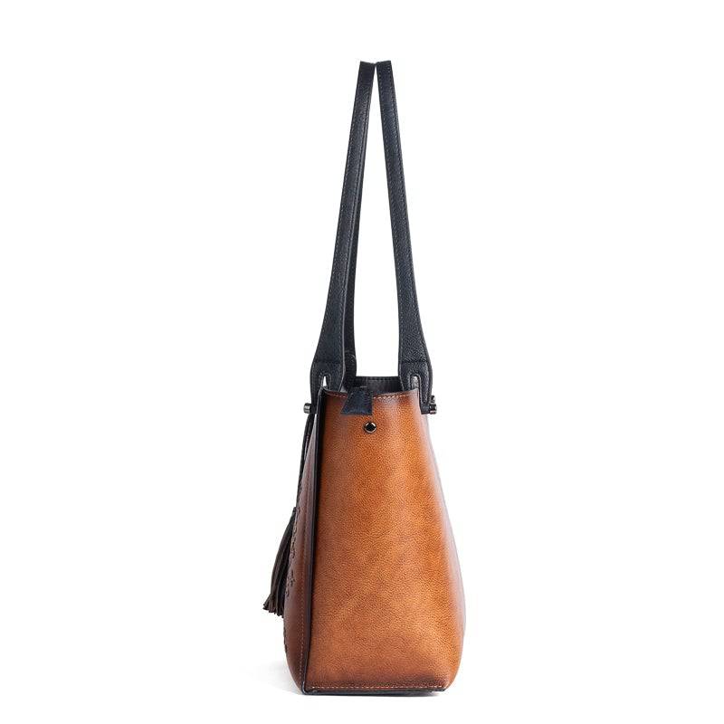 Rossie Viren Women's Vintage Leather Large Tote Shopper Bag