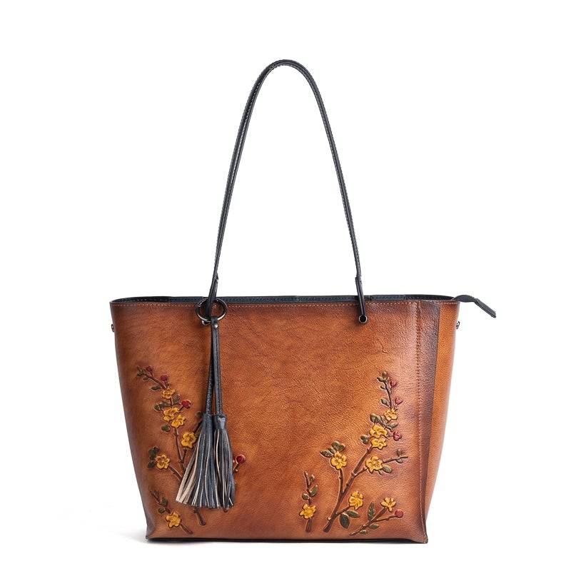 Rossie Viren Women's Vintage Leather Large Tote Shopper Bag