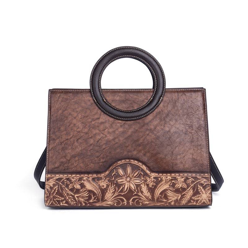 Rossie Viren women's crossbody small tote bag with leather circular handle, stylish handbag for daily use.