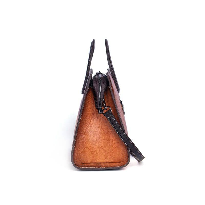 Rossie Viren women's crossbody small tote bag with leather circular handle, stylish and compact handbag for everyday use.