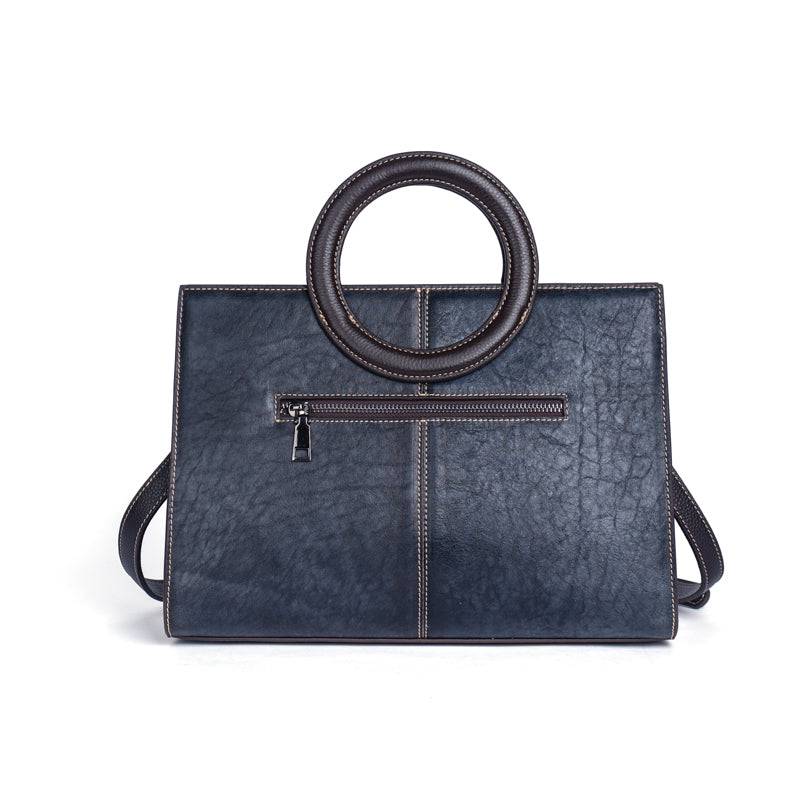 Rossie Viren women's crossbody small tote bag with leather circular handle, stylish handbag for everyday use.