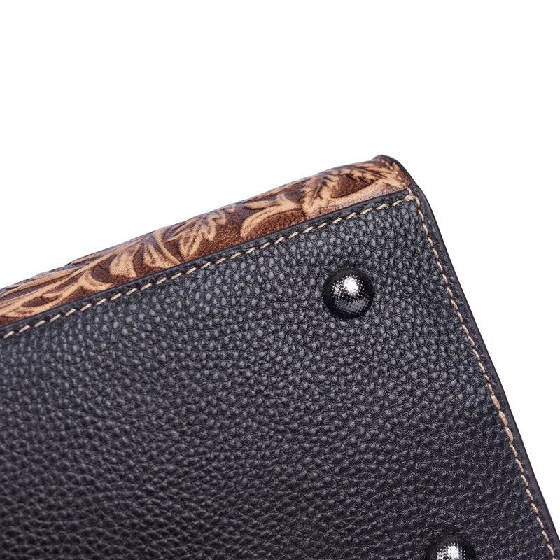 Rossie Viren women's crossbody tote bag with leather circular handle, small handbag with stylish design and compact size.