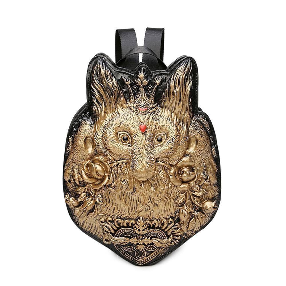 Rossie Viren 3D women's fox-shaped casual backpack, stylish animal-themed handbag suitable for sports, travel, and everyday use.