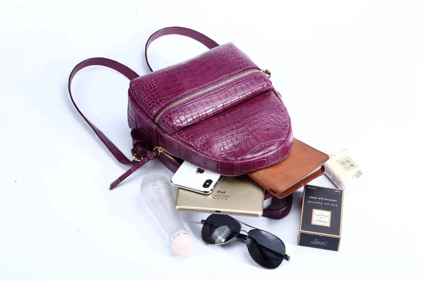 Women's  Crocodile Belly Leather Mini Backpack  |  Rossieviren
