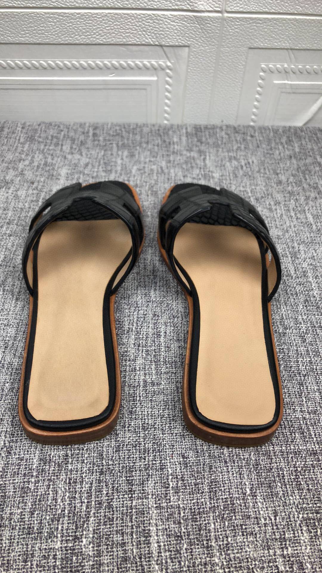 Crocodile Shoes Women's Crocodile Leather Flat Slides