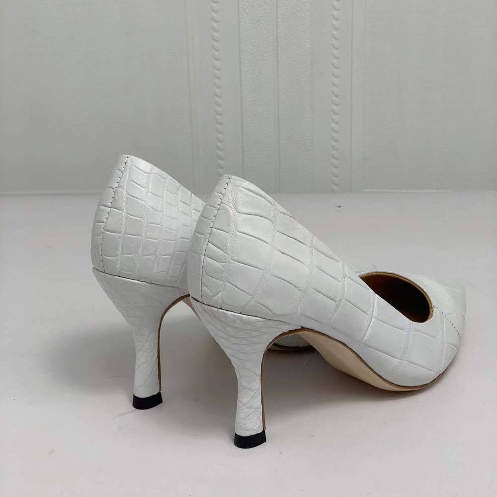 Crocodile Shoes Women's Crocodile Leather  Low Heel Dress Shoes