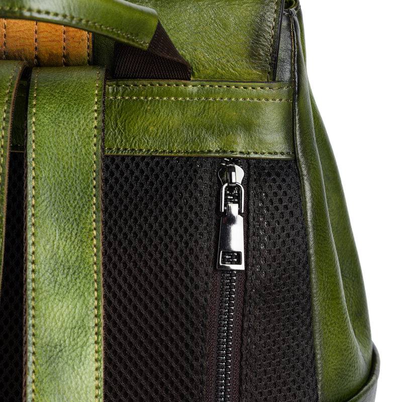 Rossie Viren women's vintage leather backpack with handle and shoulder strap, stylish handbag for women.