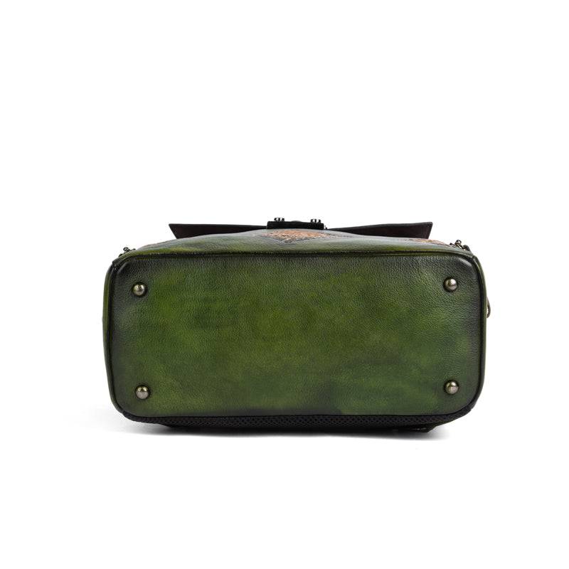 Rossie Viren women's vintage leather backpack and shoulder bag with handle, stylish and functional for everyday use.