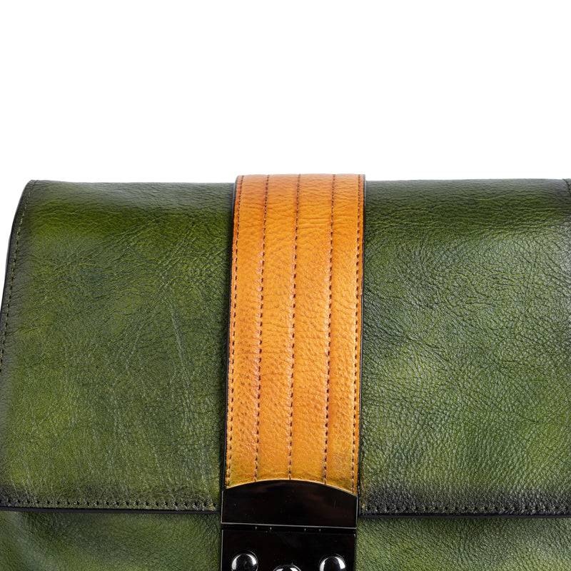 Rossie Viren women's vintage leather backpack with handle and shoulder strap, stylish handbag for everyday use.