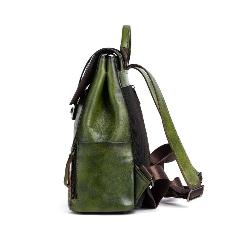 Rossie Viren women's vintage leather backpack and shoulder bag with handle, stylish and functional handbag for women.