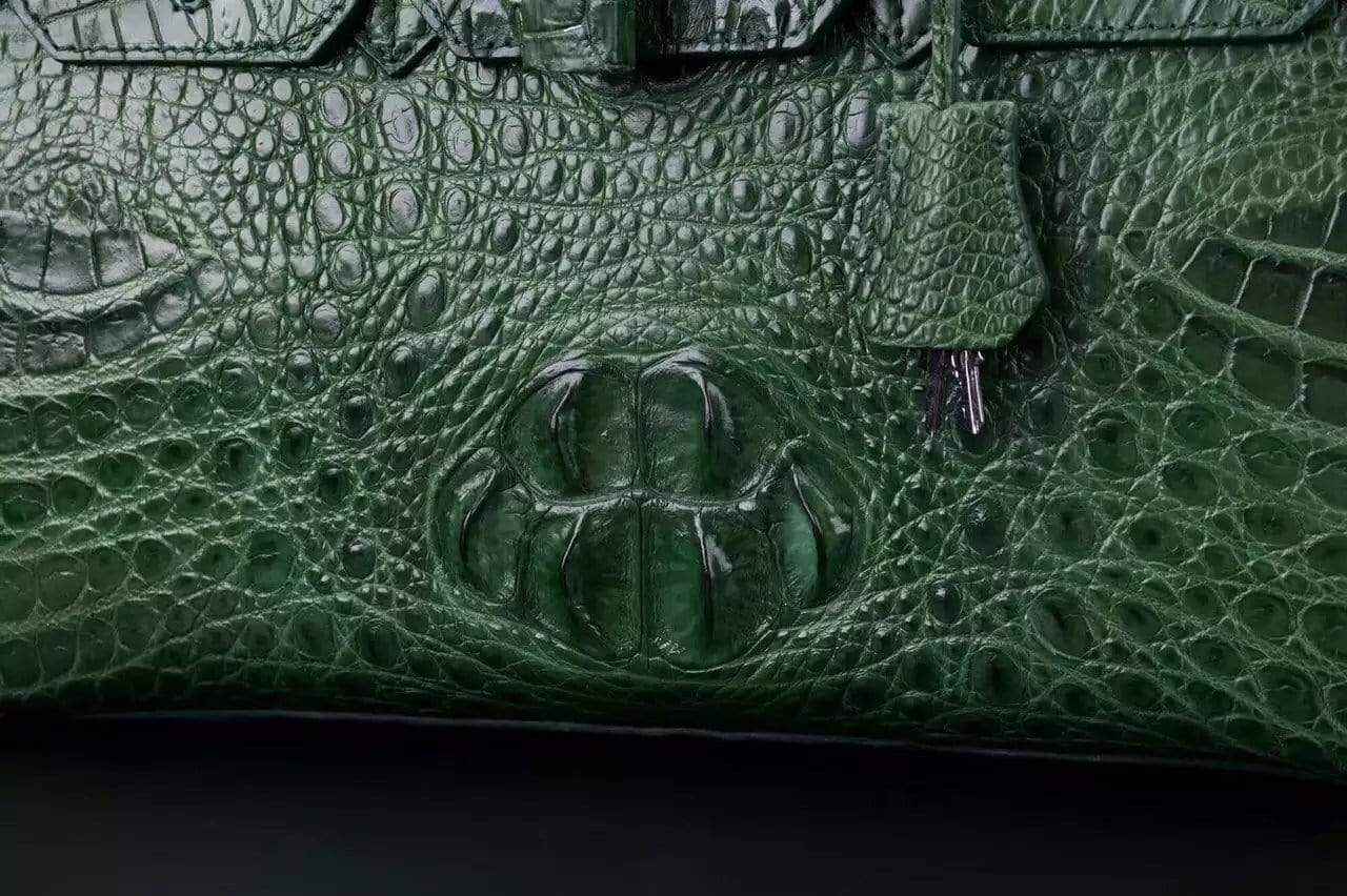 Crocodile Skin Leather Padlock Purse Office  Tote Bags For Women