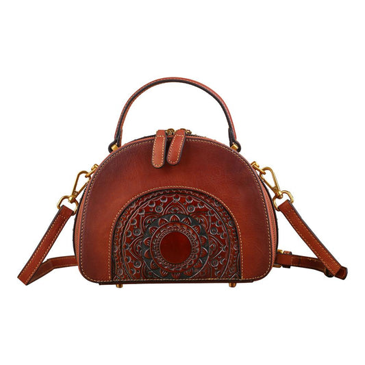 Rossie Viren Women's Womens Classic Vintage Studded Mini Half Moon Top Handle Cross Body Shoulder Bag