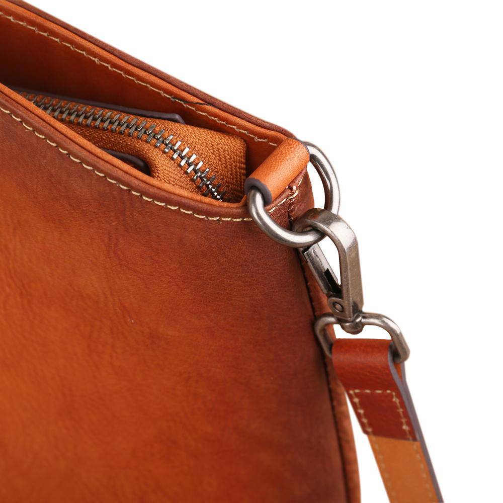 Rossie Viren Women's Womens Genuine Leather Tote Handbag Metal Top-Handle Bag Small