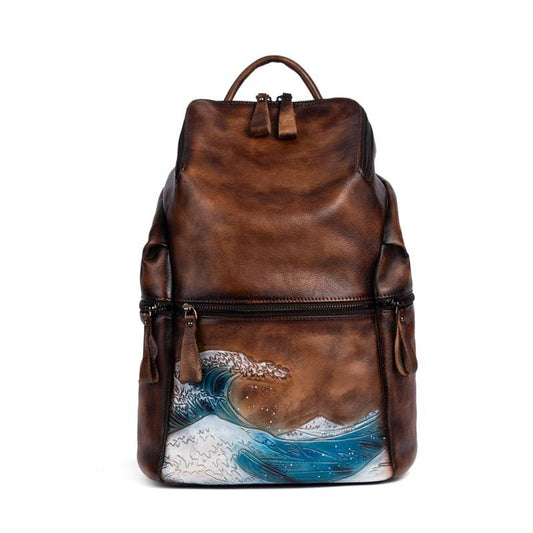 Rossie Viren Women's Womens Vintage Leather Large Backpack