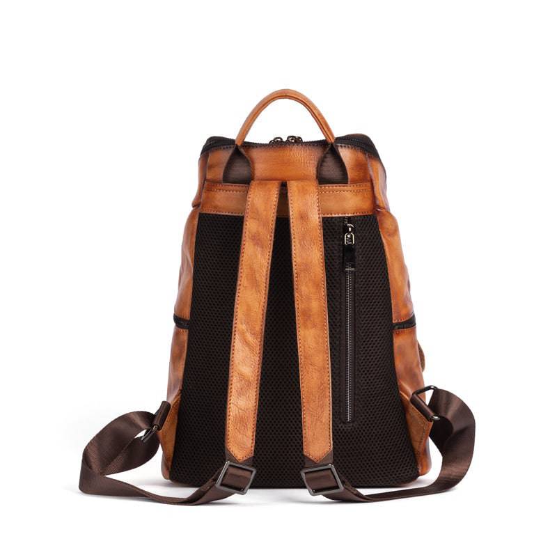 Rossie Viren women's vintage leather large backpack with adjustable straps and spacious interior, stylish and durable handbag.