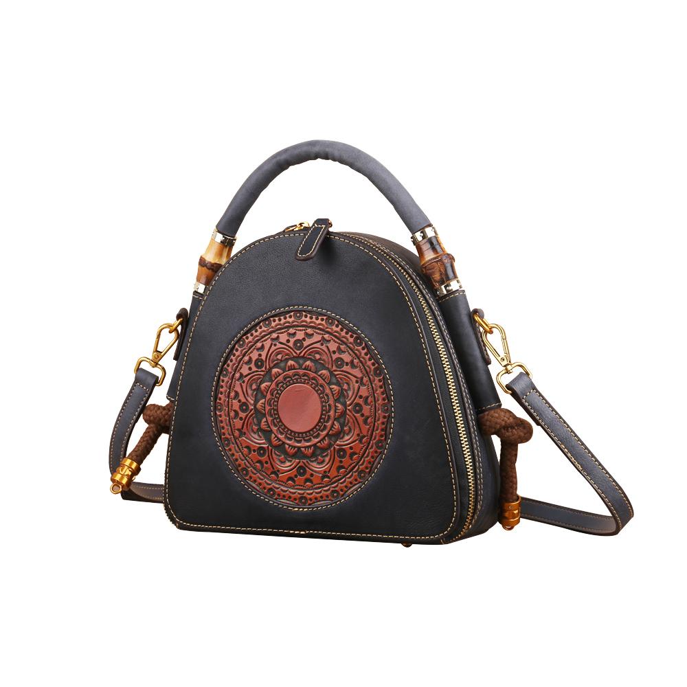 Rossie Viren Women's Womens Vintage Leather Top Handle Cross Body Messenger Bags