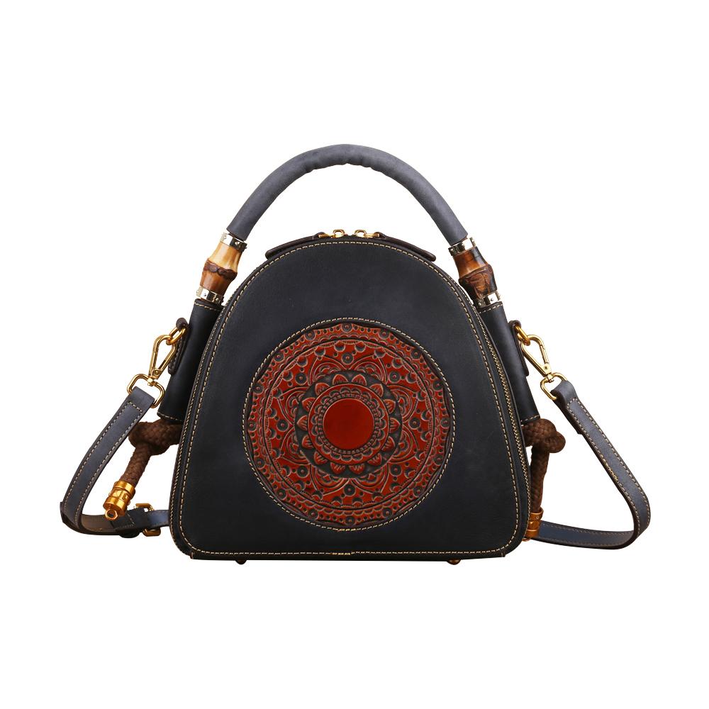 Rossie Viren Women's Womens Vintage Leather Top Handle Cross Body Messenger Bags
