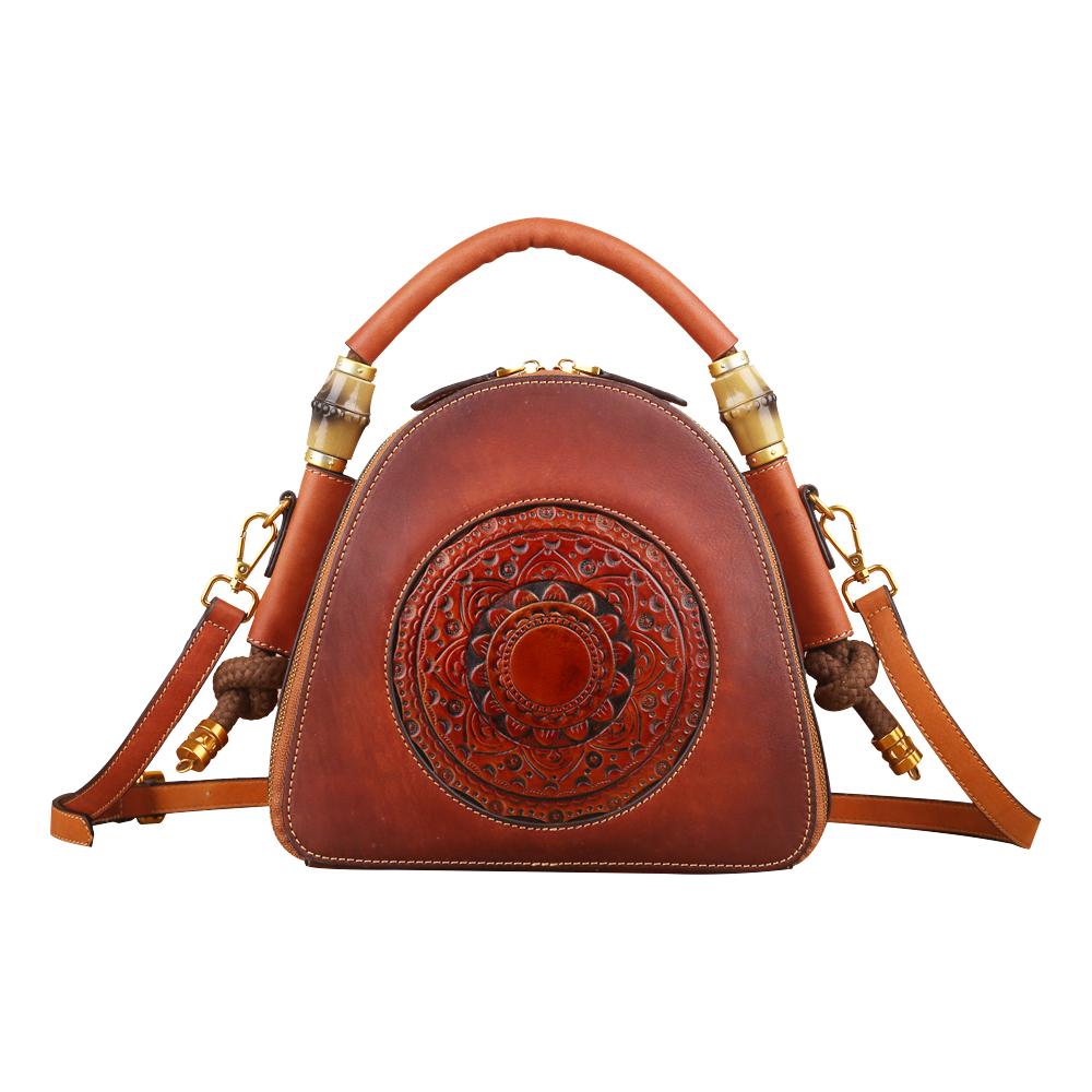 Rossie Viren Women's Womens Vintage Leather Top Handle Cross Body Messenger Bags