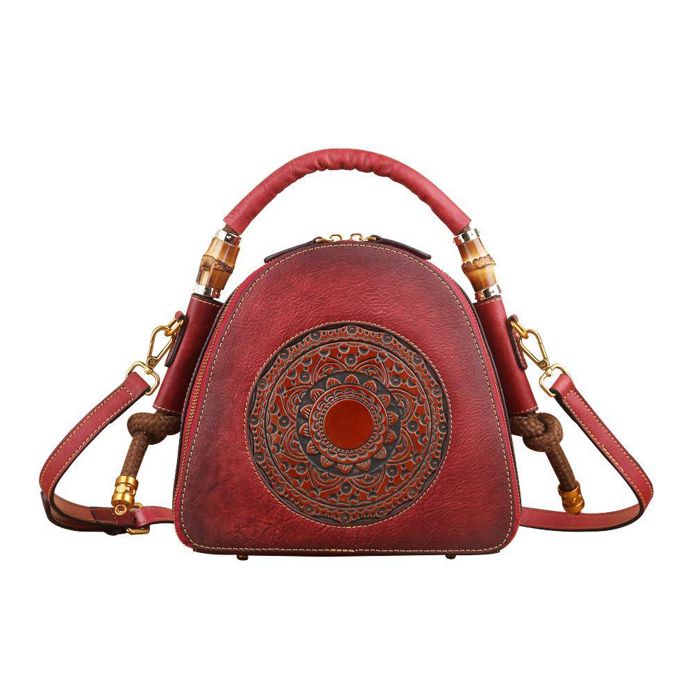 Rossie Viren Women's Womens Vintage Leather Top Handle Cross Body Messenger Bags