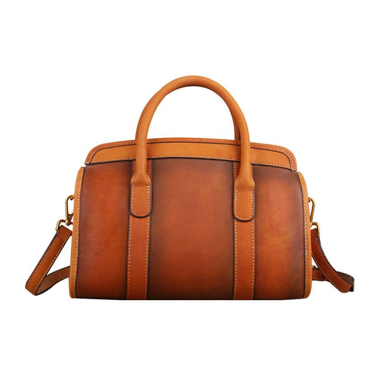 Rossie Viren Women's Womens Vintage Leather Top Handle Satchel Bag Small