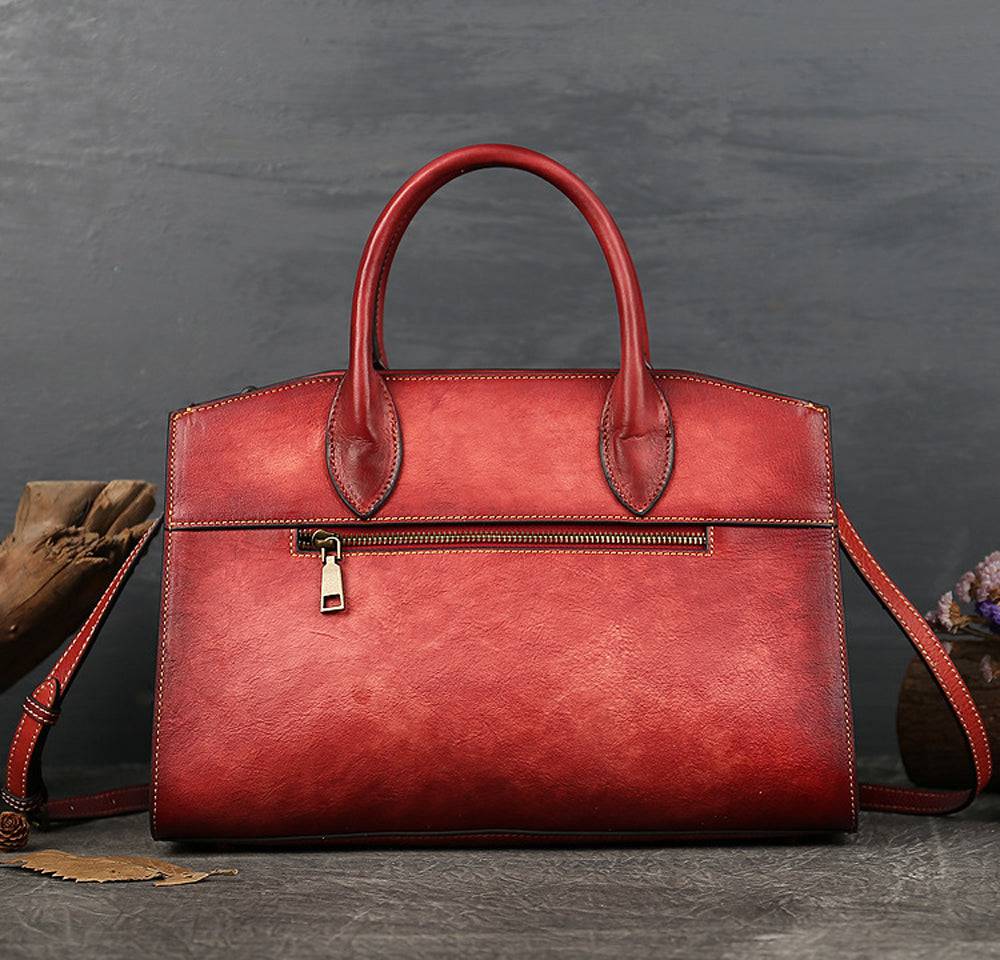Rossie Viren Women's Womens Vintage Leather Top Handle Satchel Bags