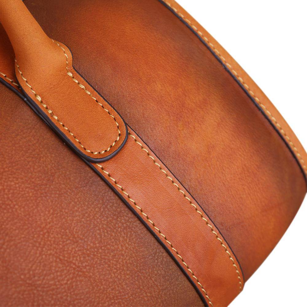 Rossie Viren Women's Womens Vintage Leather Top Handle Satchel Bag Small