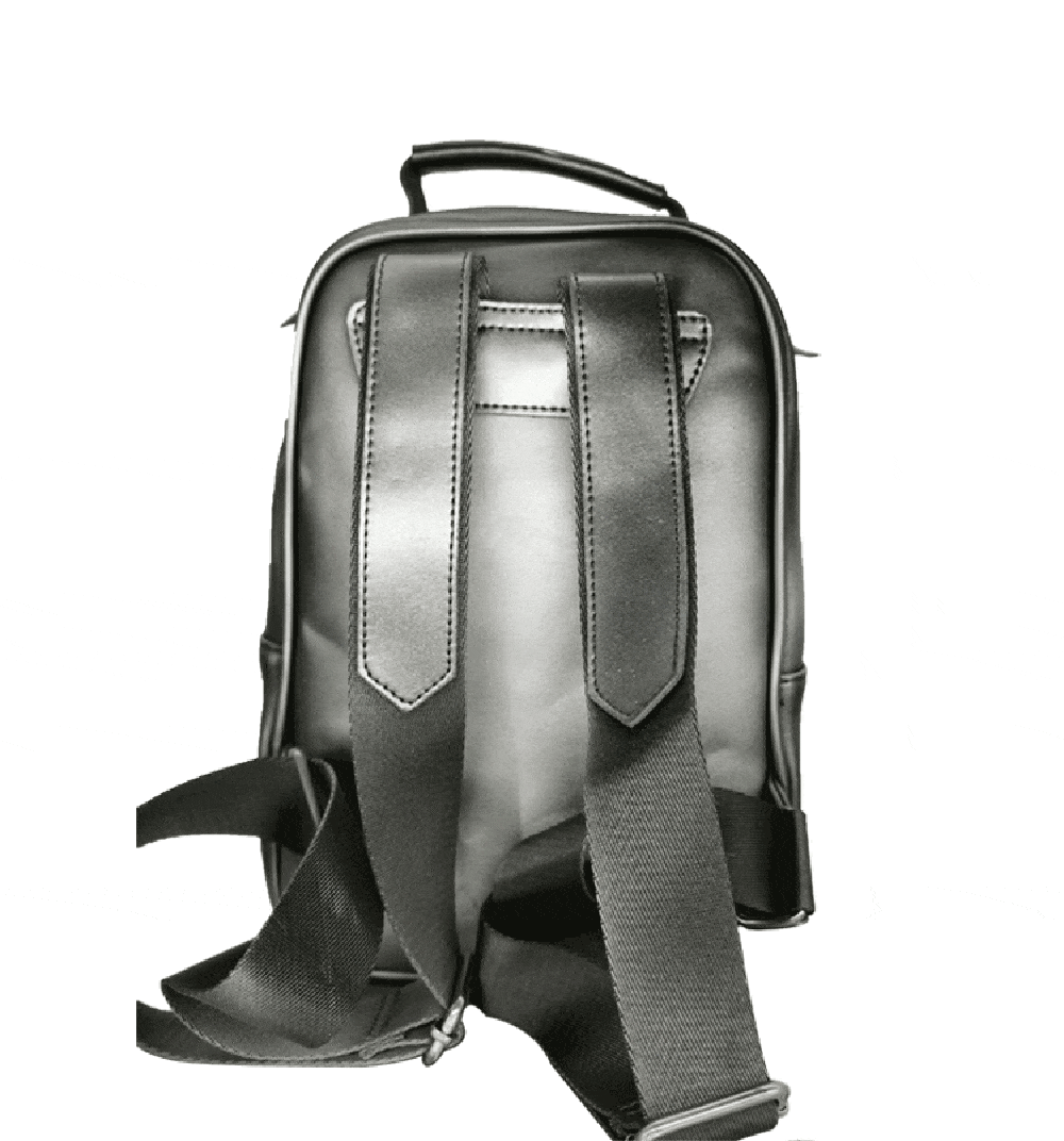 Silver 3D owl backpack for girls by Rossie Viren, features embossed PU leather, handle, shoulder straps, and a playful owl design.