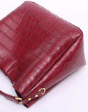 Crocodile Belly Leather Medium Hobo Bag  & Purse For Women Red