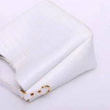 White  Crocodile Belly Leather Medium Hobo Bag  & Purse For Women
